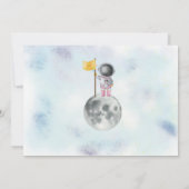 Invitation Fille d'anniversaire de l'espace Astronaut roquett (Dos)