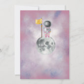 Invitation Fille d'anniversaire de l'espace Un astronaute lan (Dos)