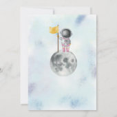 Invitation Fille d'anniversaire de l'espace Un astronaute lan (Dos)