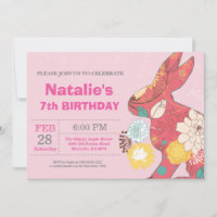 Fille d'anniversaire de Pâques Lapin d'anniversair