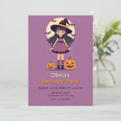 Invitation Fille d'anniversaire Halloween  (Debout devant)