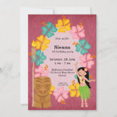 Invitation Fille d'anniversaire Hawaii (Devant)