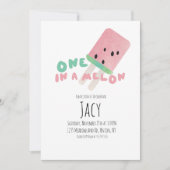 Invitation Fille d'anniversaire pastèque / Fête d'une pastèqu (Devant)