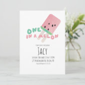 Invitation Fille d'anniversaire pastèque / Fête d'une pastèqu (Debout devant)