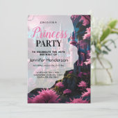 Invitation Fille d'anniversaire princière rose violet rose (Debout devant)