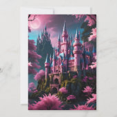 Invitation Fille d'anniversaire princière rose violet rose (Dos)