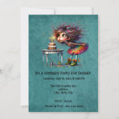 Invitation Fille d'anniversaire soufflant des bougies (Devant)