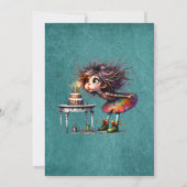 Invitation Fille d'anniversaire soufflant des bougies (Dos)