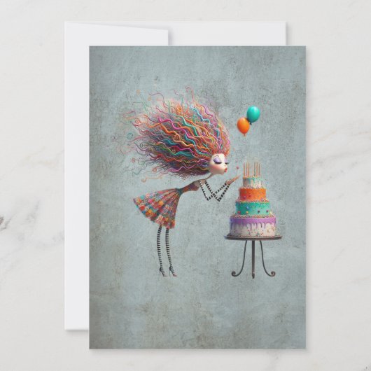 Invitation Fille d'anniversaire Whimsical à la mode (Dos)