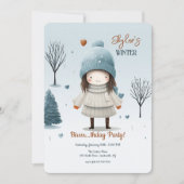 Invitation Fille dans la neige (Devant)