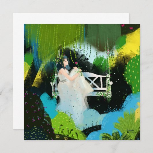 Invitation Fille dans le saule (Devant / Derrière)