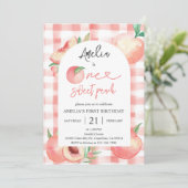 Invitation Fille de 1 an Peach (Debout devant)
