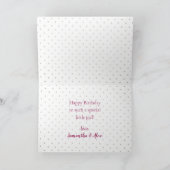 Invitation Fille de 1er anniversaire Chiot rose mignon (Intérieur)