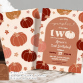 Invitation Fille de 2 ans - Arche de citrouille florale rétro