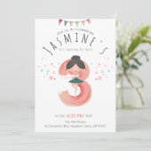 Invitation Fille de 3 ans Ballerine Rose (Debout devant)