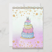 Invitation Fille de 6 ans Cupcake Ballons Princesse (Dos)