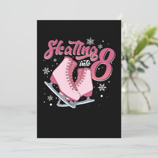 Invitation Fille de 8 ans pour anniversaire de 8 ans Patinage (Debout devant)