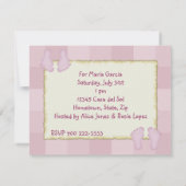 Invitation Fille de baby shower (Dos)