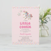 Invitation Fille de Baby Shower Cookie (Debout devant)