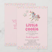 Invitation Fille de Baby Shower Cookie (Devant / Derrière)
