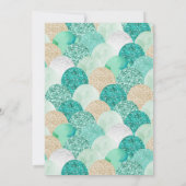 Invitation Fille de baby shower de sirène, queue turquoise de (Dos)