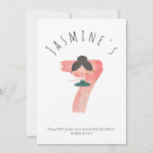 Invitation Fille de ballet rose pastel 7e anniversaire (Dos)
