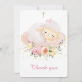 Invitation Fille de baptême agneau personnalisée (Dos)