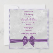 Invitation Fille de baptême avec noeud en satin (Dos)