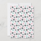 Invitation Fille de bébé florale mignonne la première fête de (Dos)