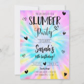 Invitation Fille de bois Tie Dye fête d'anniversaire (Devant)