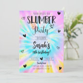 Invitation Fille de bois Tie Dye fête d'anniversaire (Debout devant)