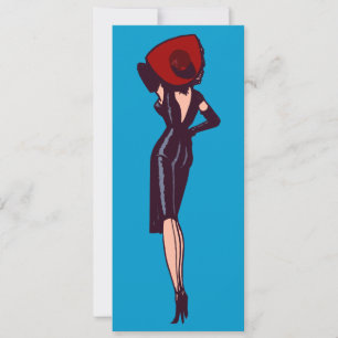 Invitation Fille de charme glamour rétro vintage