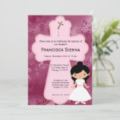 Invitation Fille de communion sainte croisée (Debout devant)