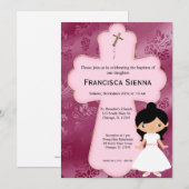 Invitation Fille de communion sainte croisée (Devant / Derrière)