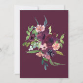 Invitation Fille de confirmation aquarelle florale Bourgogne (Dos)