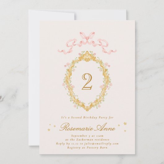 Invitation Fille de conte de fées numéro anniversaire (Devant)