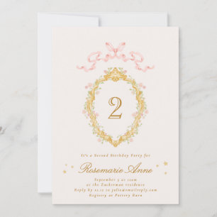 Invitation Fille de conte de fées numéro anniversaire