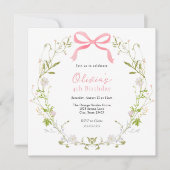 Invitation Fille de couronnes florales de cabot rose Annivers (Devant)