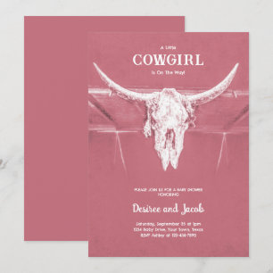 Invitation Fille de cow-boy Dusty Rose Fête prénatale Western