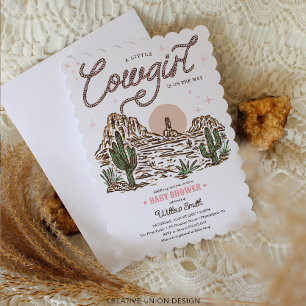 Invitation Fille de Cowgirl occidentale Fête de naissance Bor