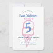 Invitation Fille de crème glacée rose à la main Anniversaire (Devant)