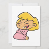 Invitation Fille de dessin animé heureuse qui rit (Devant)