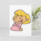Invitation Fille de dessin animé heureuse qui rit (Debout devant)