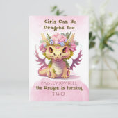 Invitation Fille de deux ans dragon (Debout devant)