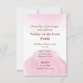 Invitation Fille de deux ans dragon (Dos)