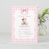 Invitation Fille de douche bébé à la fraise Beary Sweet (Debout devant)