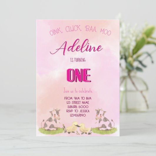 Invitation fille de ferme UNE (Debout devant)