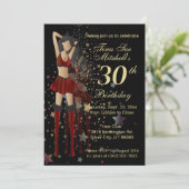 Invitation Fille de fête Anniversaire (Debout devant)