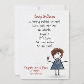 Invitation Fille de fête d'anniversaire en Basket avec vin (Devant)