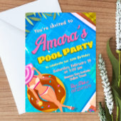 Invitation Fille de Fête de Piscine